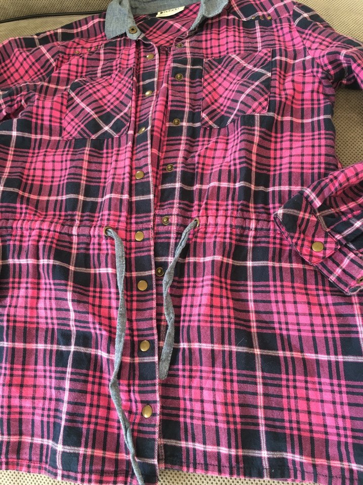 Düğmeli Pembe Kareli Çocuk Gömlek - Görsel 4