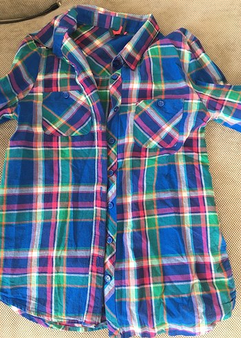 Renkli Düğmeli Kısa Kollu Çocuk Gömlek - Görsel 5