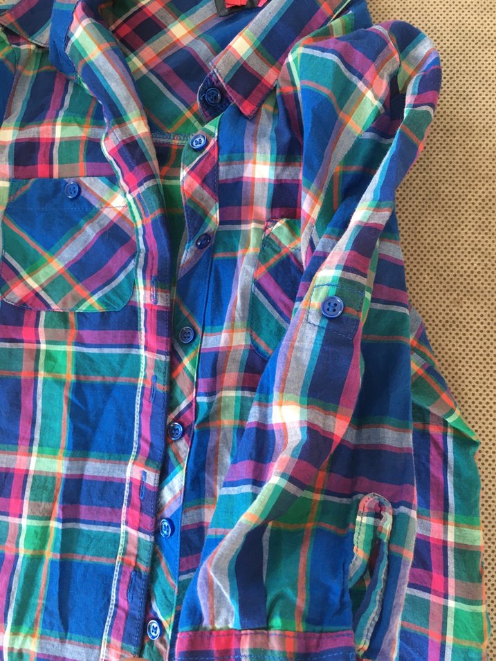 Renkli Düğmeli Kısa Kollu Çocuk Gömlek - Görsel 4