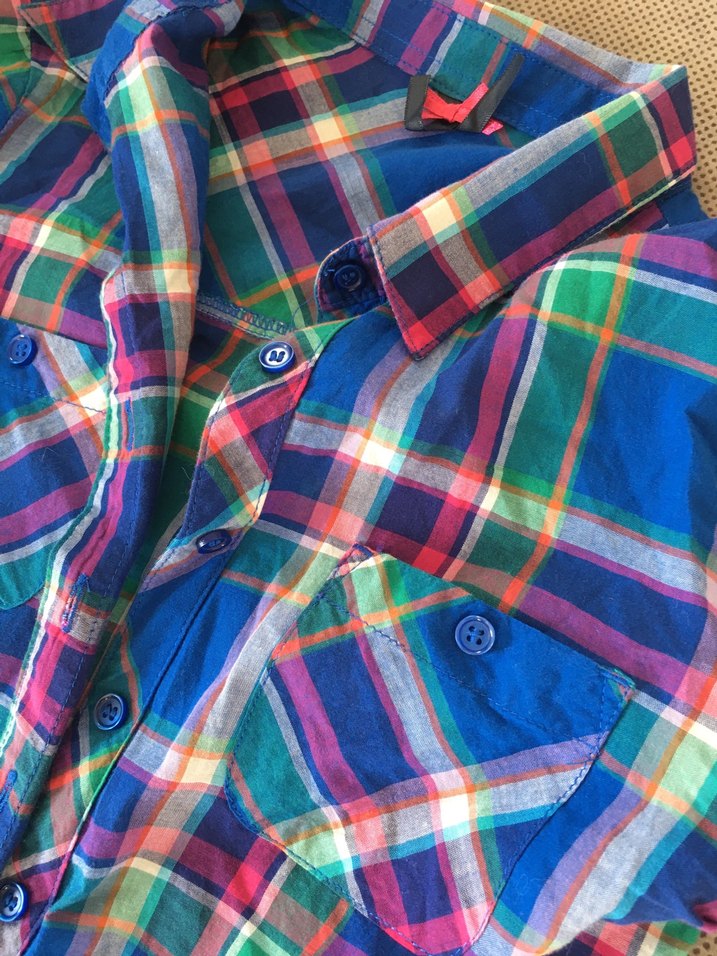 Renkli Düğmeli Kısa Kollu Çocuk Gömlek - Görsel 2