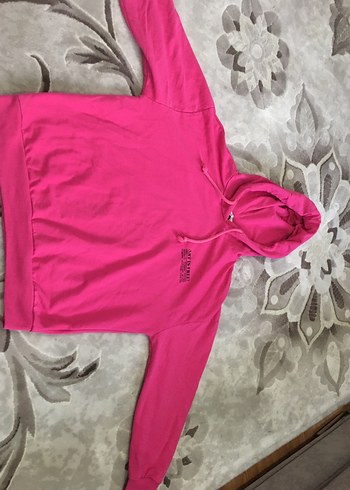 Pembe Kapüşonlu Kadın Sweatshirt - Görsel 4