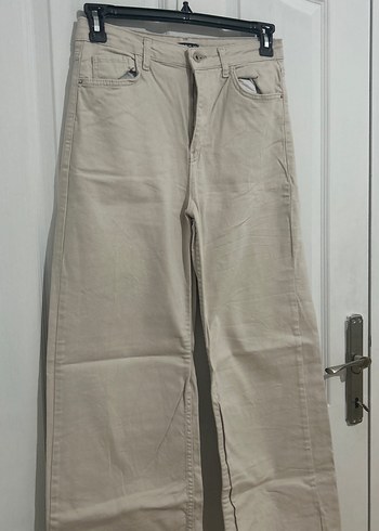 Bej Kadın Keten Pantolon - Görsel 2