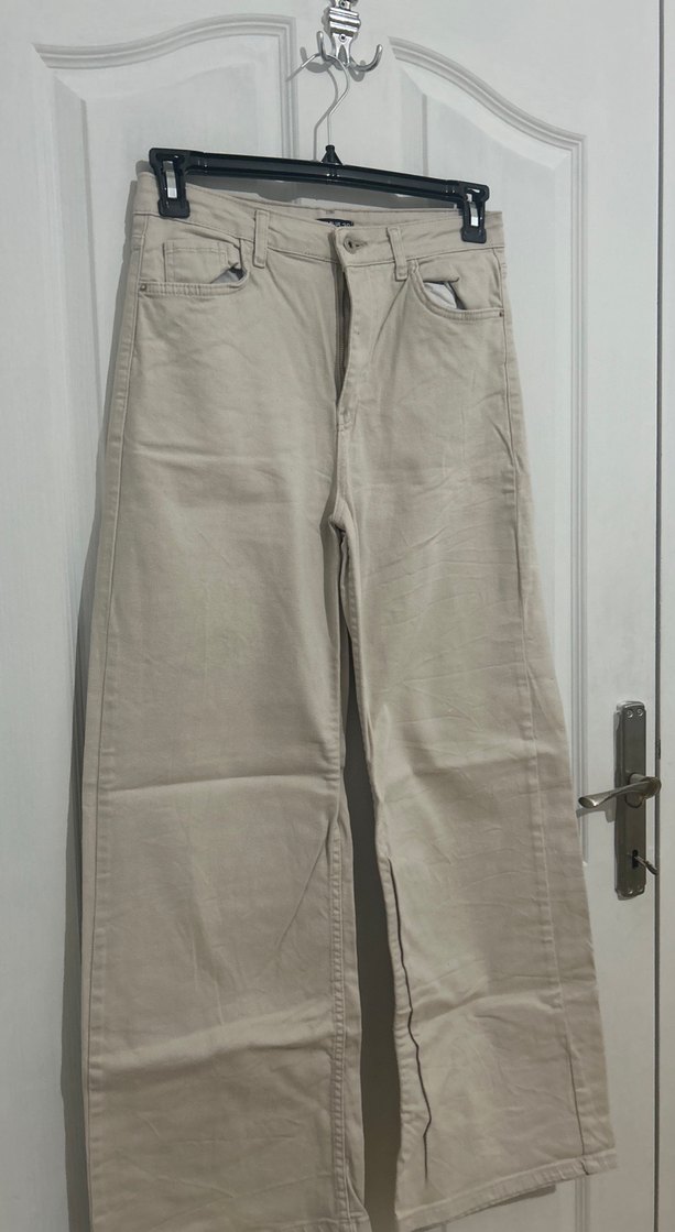 Bej Kadın Keten Pantolon - Görsel 2