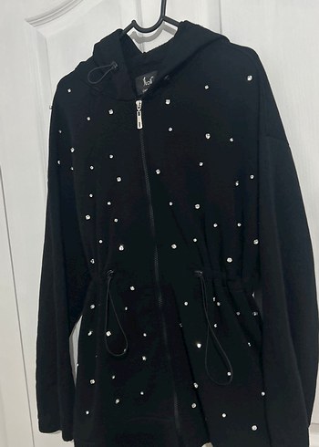 taşlı fermuarlı hırka - Görsel 2