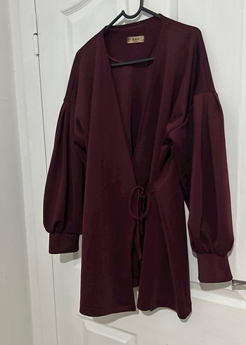 Balon kol Yandan bağlamalı Bordo Takım - Görsel 2