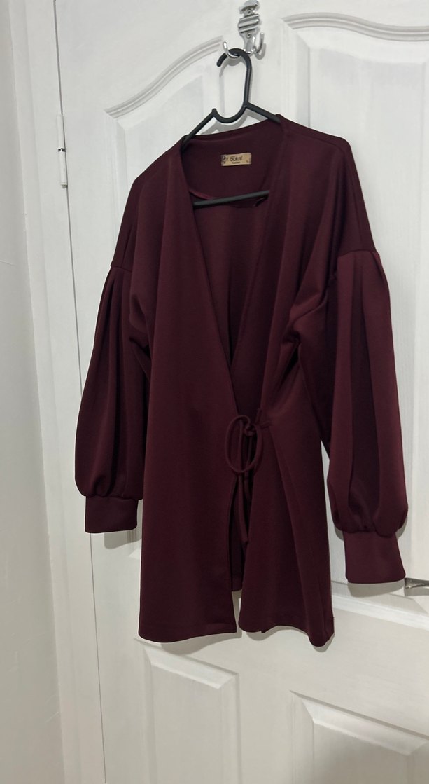 Balon kol Yandan bağlamalı Bordo Takım - Görsel 2