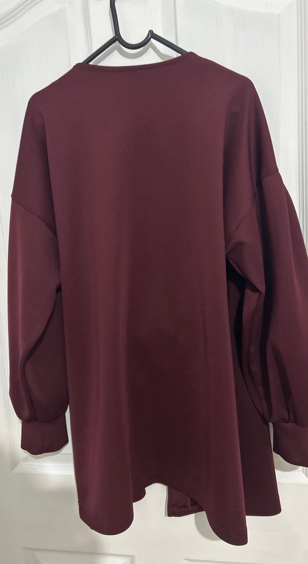 Balon kol Yandan bağlamalı Bordo Takım - Görsel 4