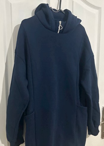 Kadın Lacivert Yarım Fermuarlı Sweatshirt - Görsel 2