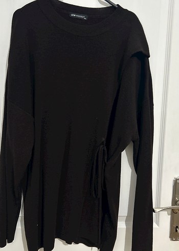 Acı Kahve Kadın Triko Yandan Bağlamalı Tunik - Görsel 3