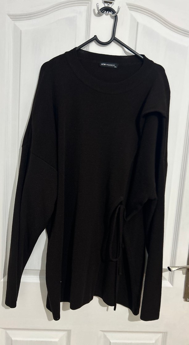 Acı Kahve Kadın Triko Yandan Bağlamalı Tunik - Görsel 2