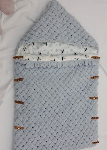 Puffy  Örgü Bebek Battaniyesi ( kundak) - Görsel 4
