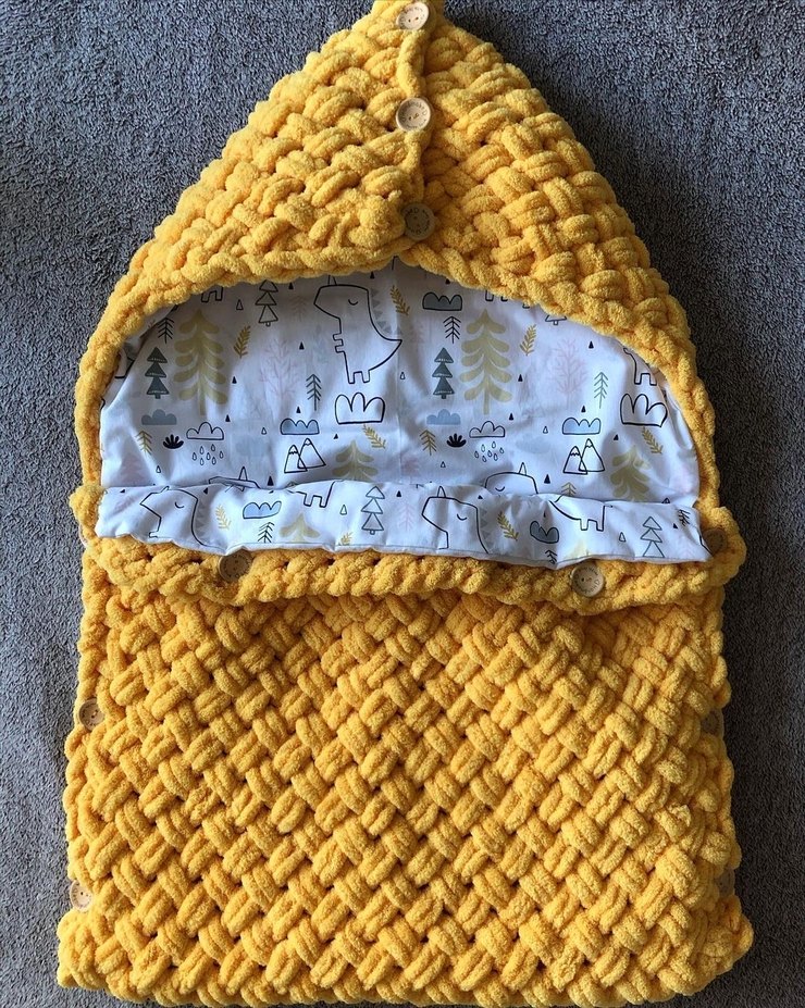 Puffy  Örgü Bebek Battaniyesi ( kundak) - Görsel 2