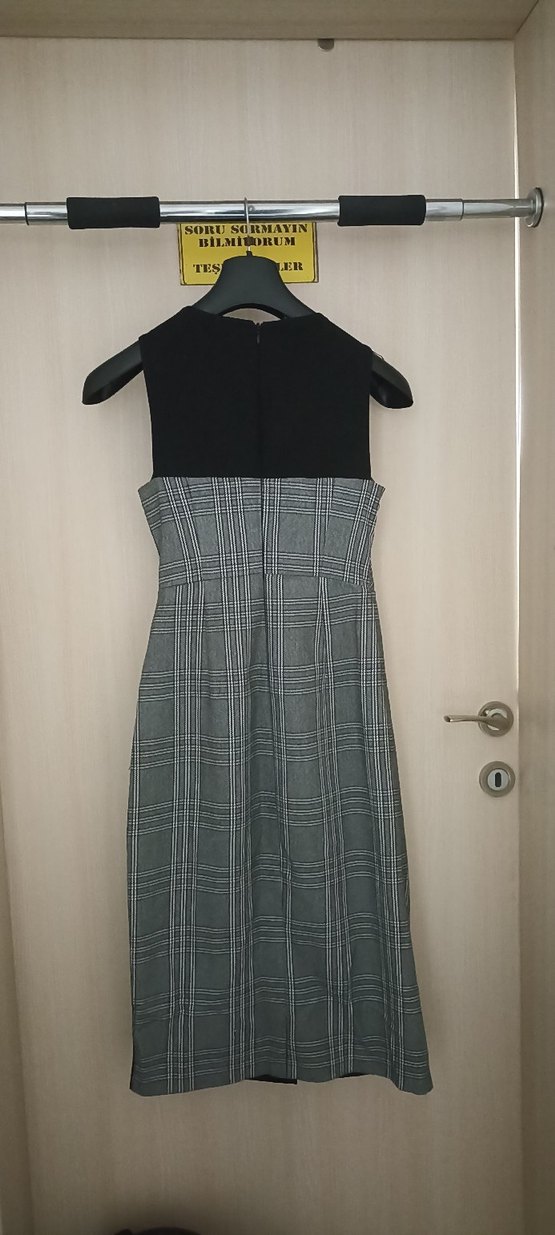 adL Ekose Desenli Elbise - Görsel 3