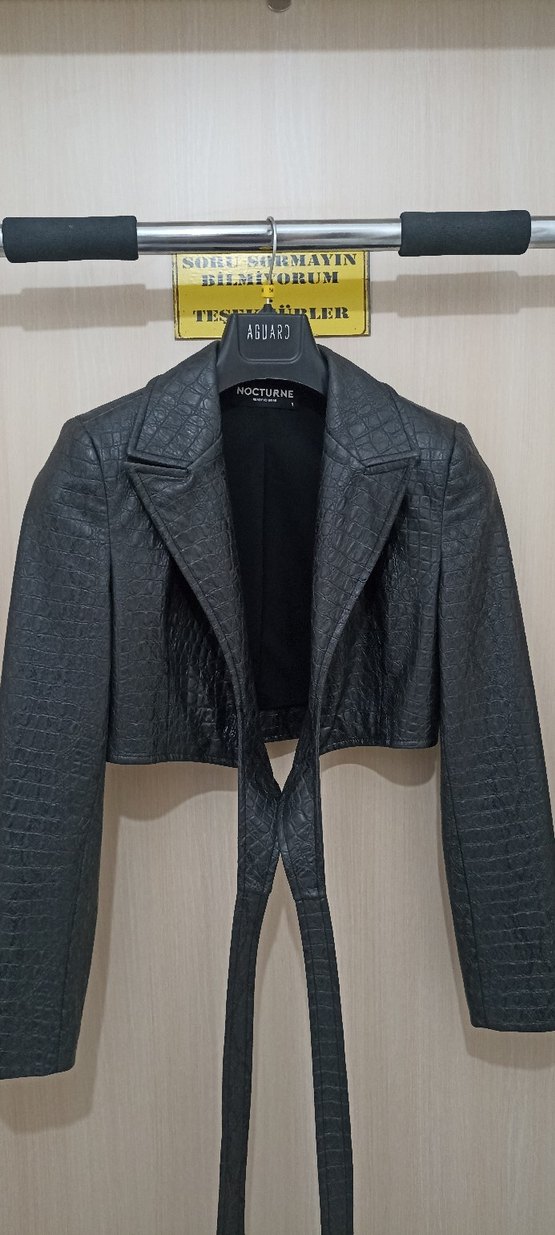 NOCTURNE Bağcıklı Deri Ceket - Görsel 5