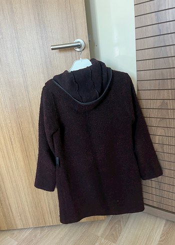 Diğer Bordo Midi Örgü Yün Kadın hırka