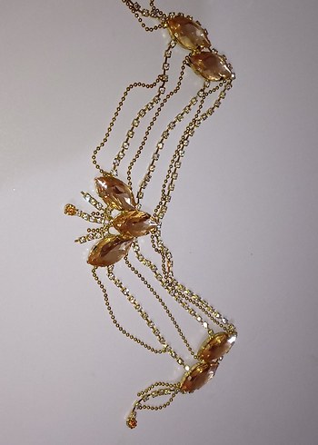 İşlemeli Altın Renkli Kadın Vücut Zinciri - Görsel 3