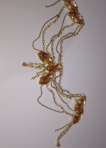 İşlemeli Altın Renkli Kadın Vücut Zinciri - Görsel 4