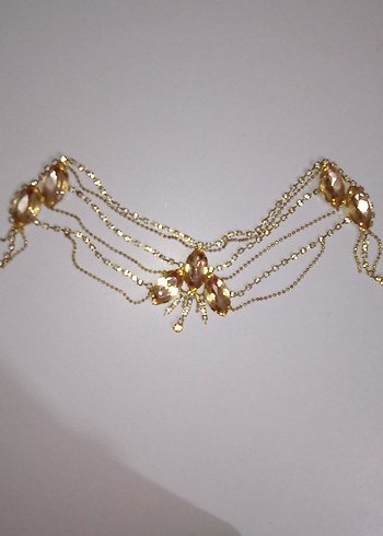 İşlemeli Altın Renkli Kadın Vücut Zinciri - Görsel 2