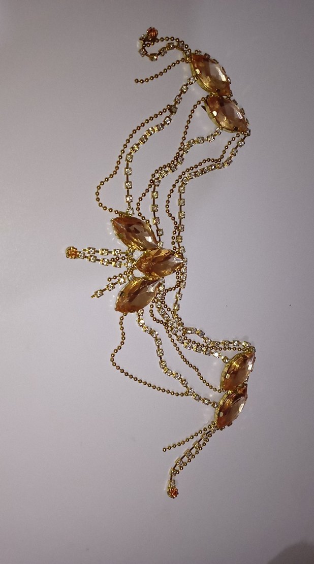 İşlemeli Altın Renkli Kadın Vücut Zinciri - Görsel 4