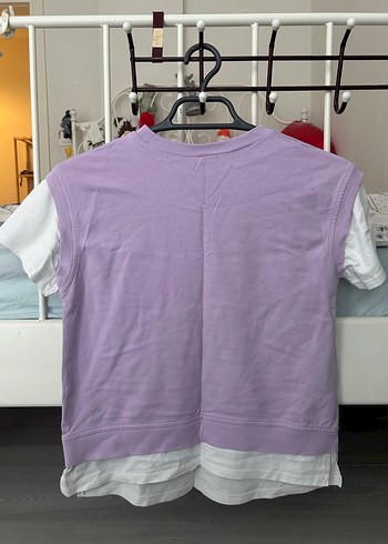 Kız Çocuk Lila  Pamuklu Tişört - Görsel 3