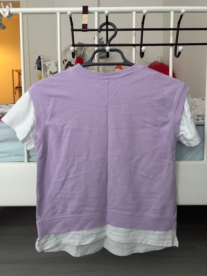 Kız Çocuk Lila  Pamuklu Tişört - Görsel 3