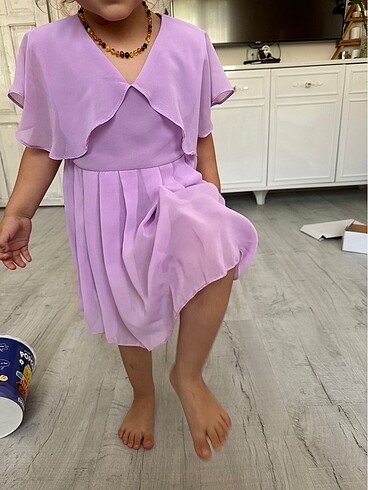 24-36 Ay Beden mor Renk kız çocuk elbise lila