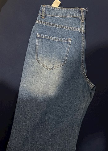 Hiç giyilmedi Düğmeli koyu Kadın Kot Pantolon - Görsel 2