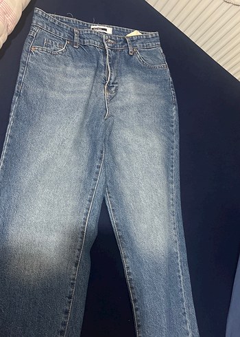 Hiç giyilmedi Düğmeli koyu Kadın Kot Pantolon - Görsel 5