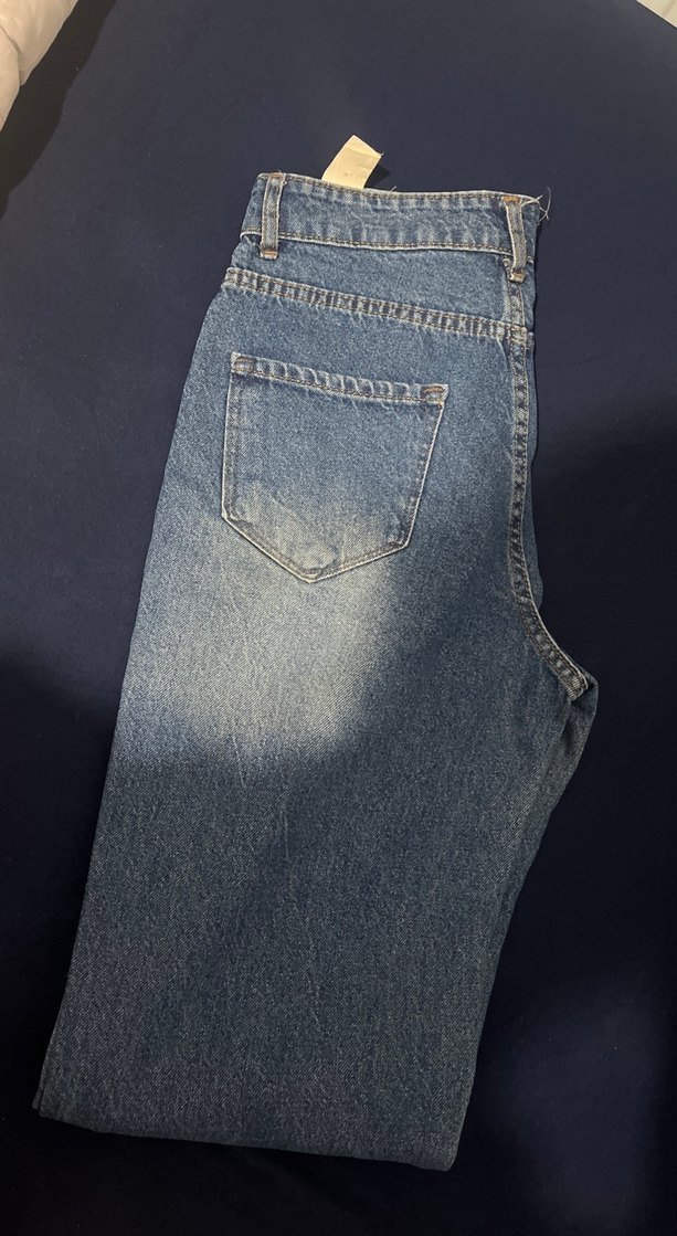 Hiç giyilmedi Düğmeli koyu Kadın Kot Pantolon - Görsel 2