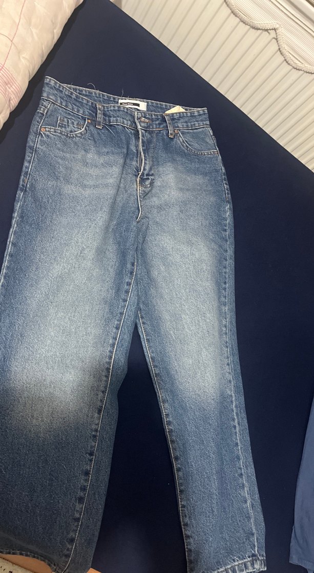 Hiç giyilmedi Düğmeli koyu Kadın Kot Pantolon - Görsel 5