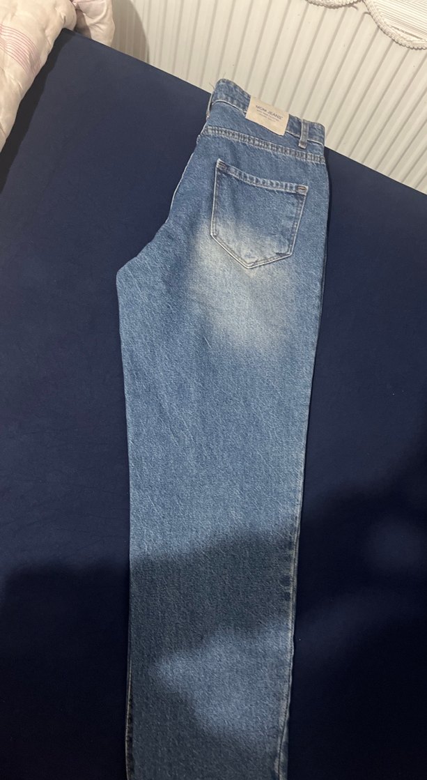 Hiç giyilmedi Düğmeli koyu Kadın Kot Pantolon - Görsel 4