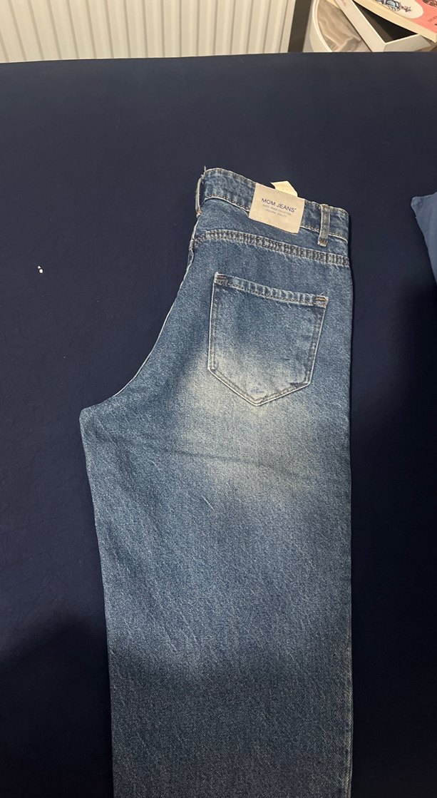 Hiç giyilmedi Düğmeli koyu Kadın Kot Pantolon - Görsel 3