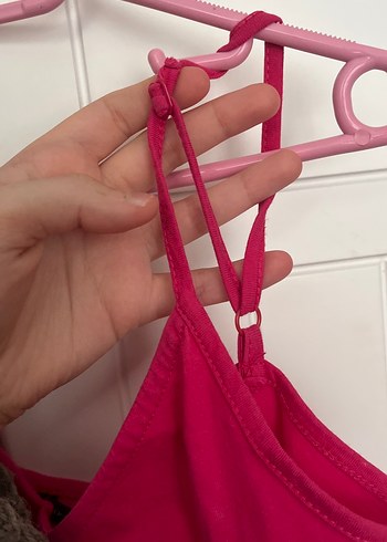 Pembe mini Elbise V Yakalı - Görsel 2