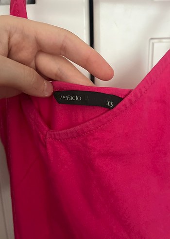 Pembe mini Elbise V Yakalı - Görsel 4