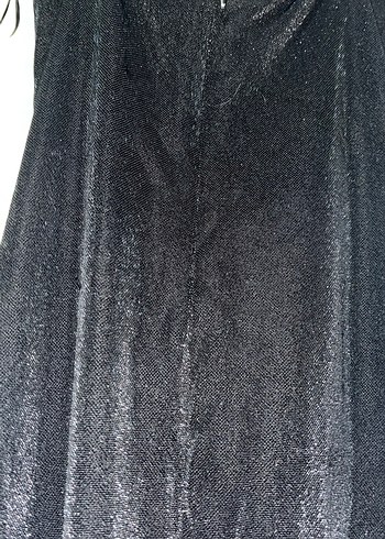 Uzun Siyah simli Drapeli Elbise - Görsel 9