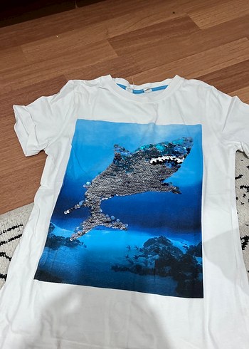 Çocuk Mavi Baskılı Kısa Kollu Tişört - Görsel 3