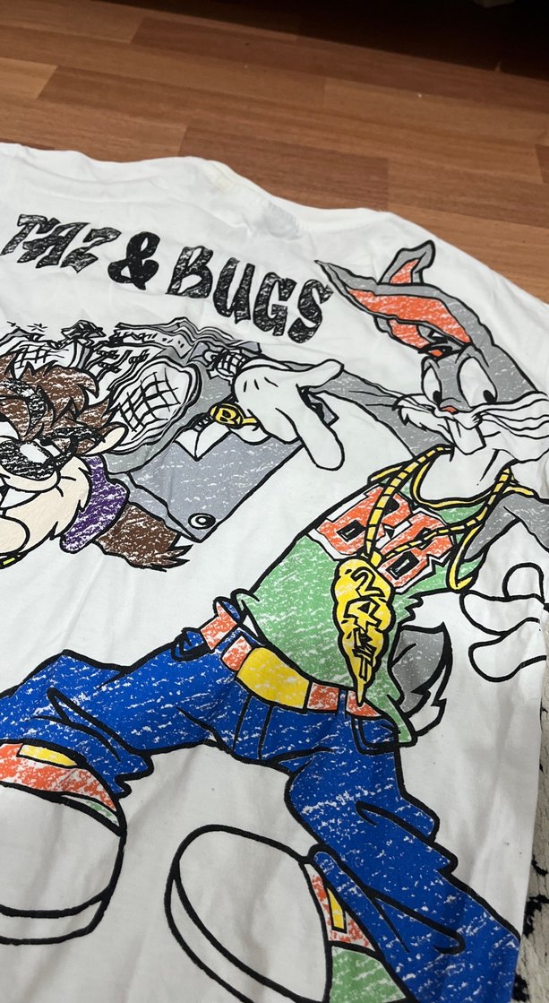 Beyaz Pamuklu cocuk Tişörtü, Rahat Kesim - Görsel 3