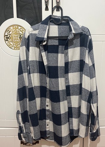 Düğmeli Gri Ekose Kadın erkek Gömlek - Görsel 2