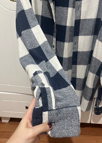 Düğmeli Gri Ekose Kadın erkek Gömlek - Görsel 4