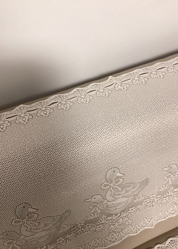 İşlemeli Beyaz bıstro Perde - Görsel 3