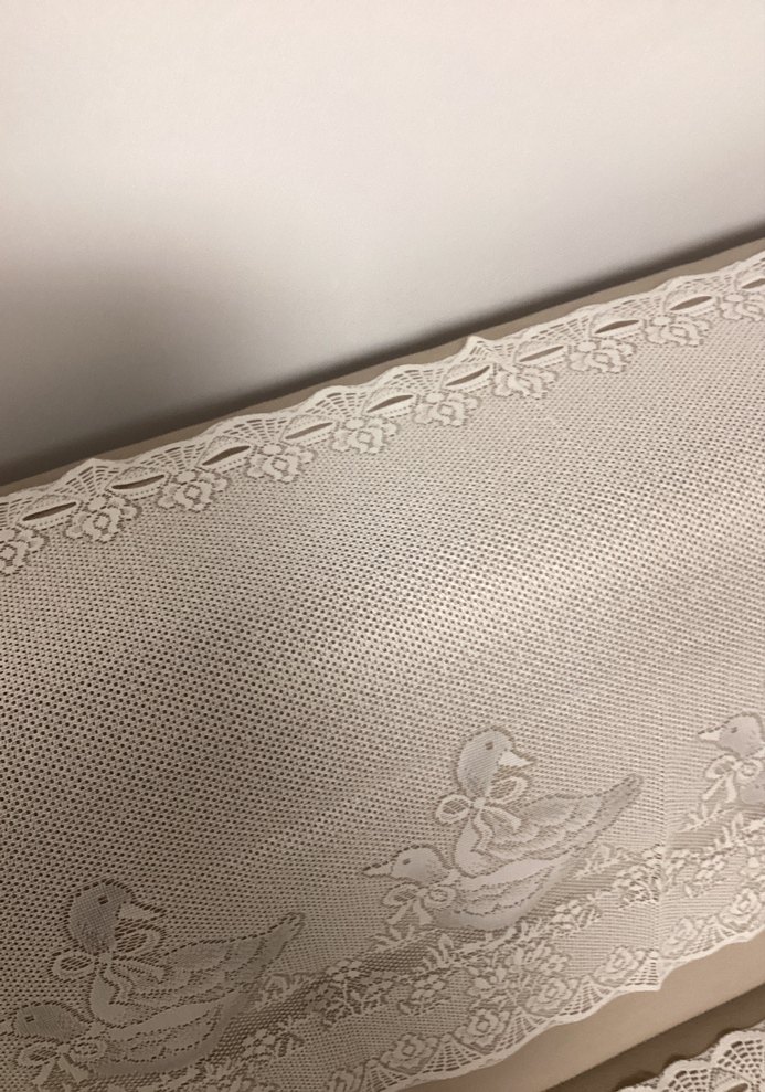 İşlemeli Beyaz bıstro Perde - Görsel 3