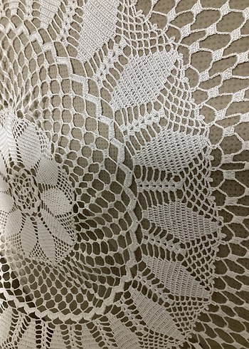 El Yapımı Beyaz Bohem Dantel Örtü - Görsel 4