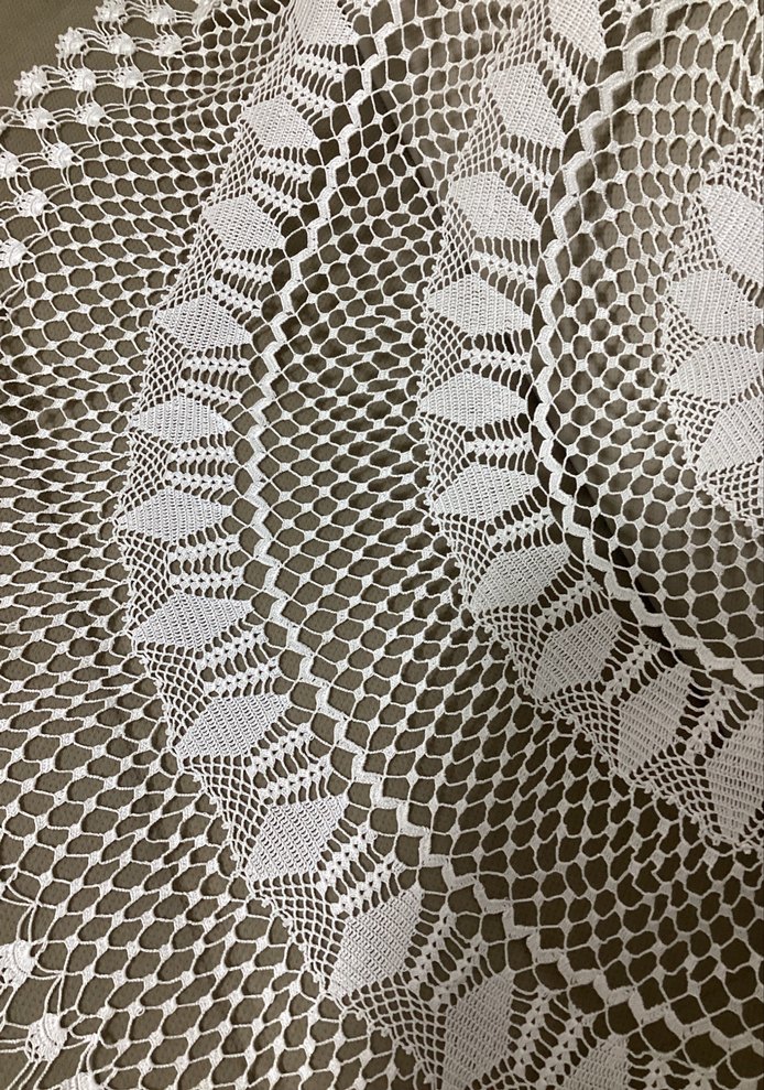 El Yapımı Beyaz Bohem Dantel Örtü - Görsel 3