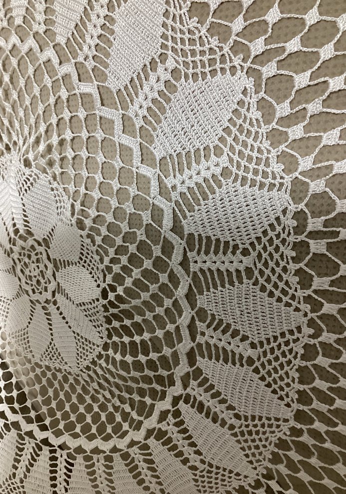 El Yapımı Beyaz Bohem Dantel Örtü - Görsel 4