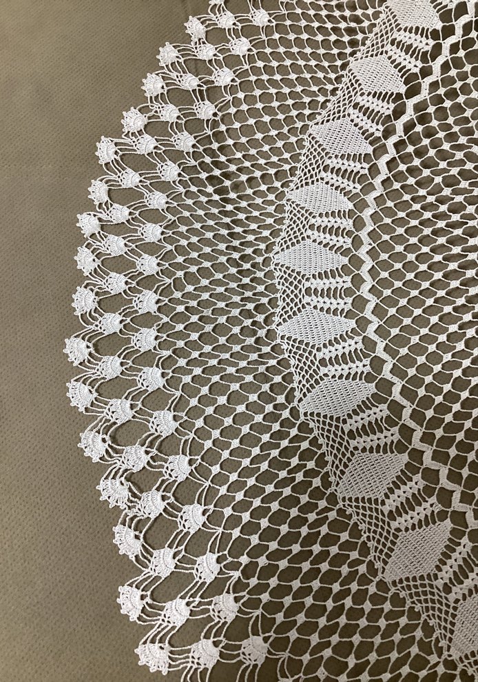 El Yapımı Beyaz Bohem Dantel Örtü - Görsel 2
