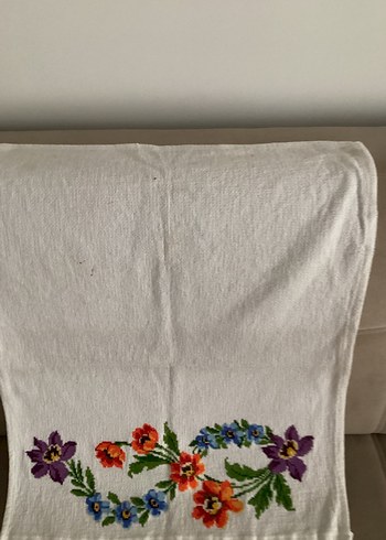 Nakışlı Beyaz,tek ucu dantel - Görsel 5