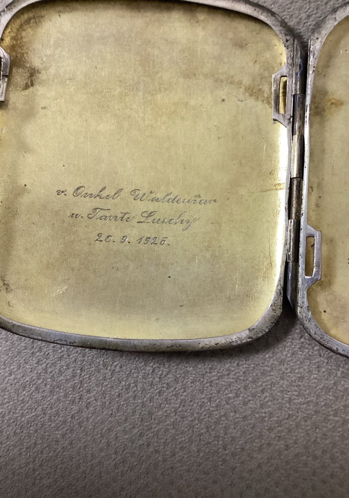 1926 tarihli Alman 800 ayar gümüş sigara tabakası - Görsel 4