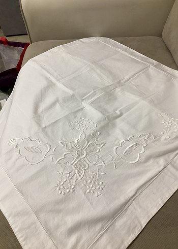 Geleneksel İşlemeli Beyaz kırlent - Görsel 2