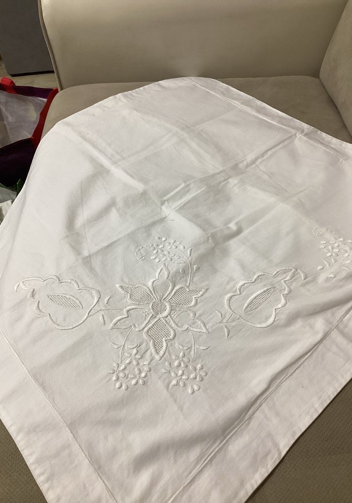 Geleneksel İşlemeli Beyaz kırlent - Görsel 2