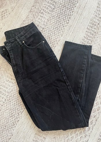 Siyah Kadın Midi Boy Denim Pantolon